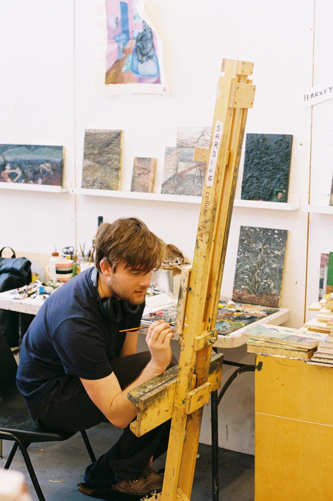 Harvey at work in his studio